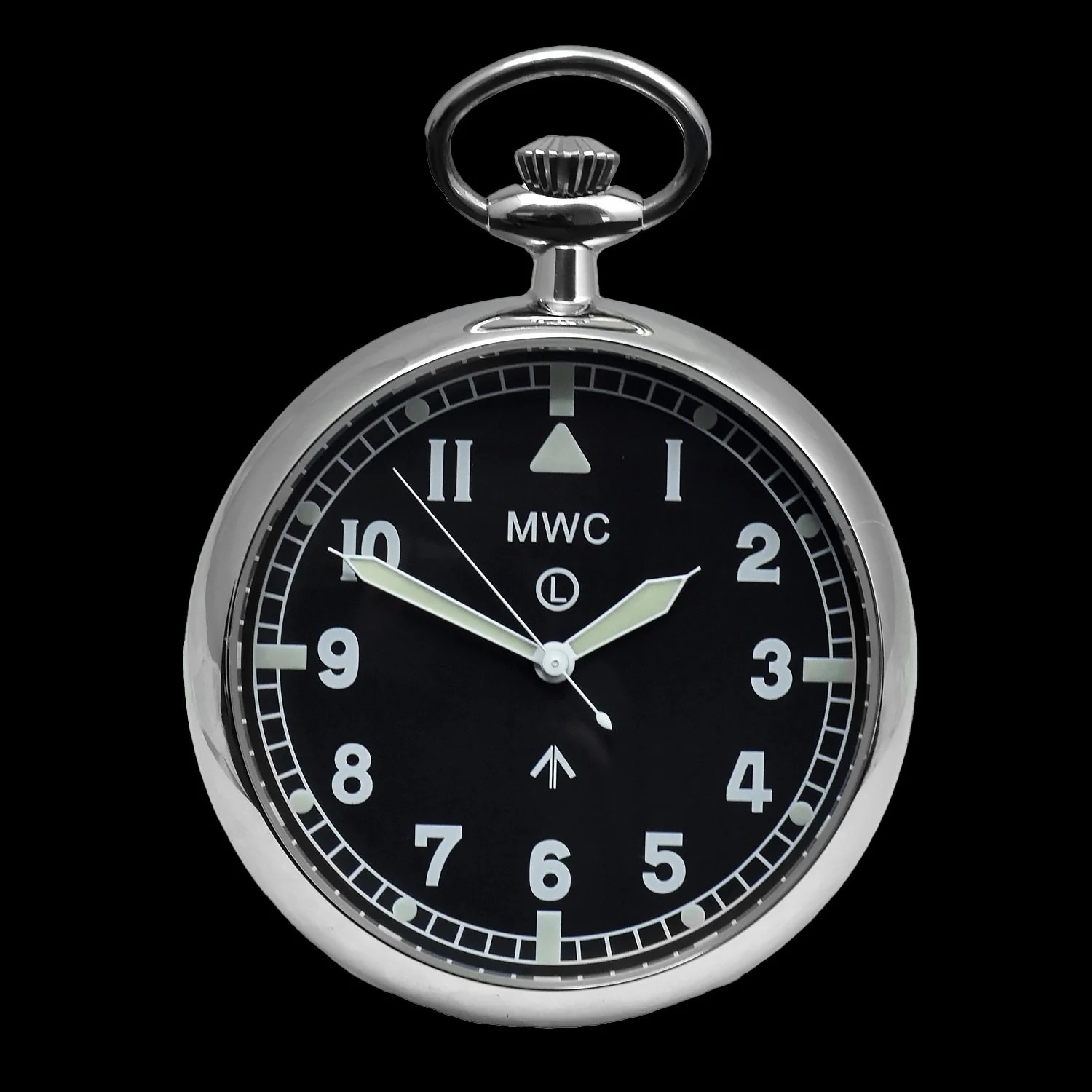 MWC Pocket Watch - General Service Military - Hybrid Movement with Black Dial